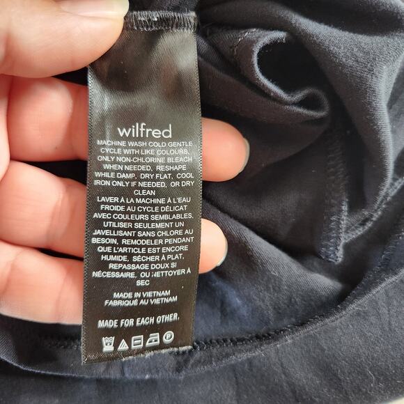 Wilfred Aritzia Saturn Black Wrap Dress Size 2XL Preppy Classic Soft - Picture 6 of 11